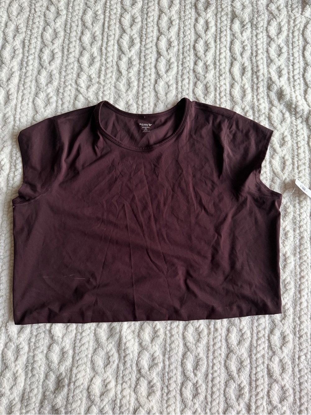 Old Navy Active PowerSoft Open-Back Crop Top XXL NWT Burgundy